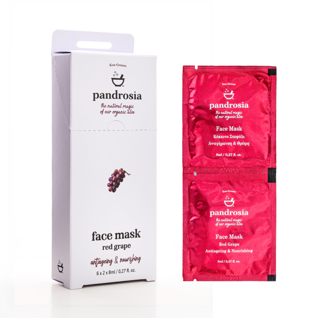 Gesichtsmaske Rote Traube – Traube, Olive & Avocadoöl (2 × 8 ml)
